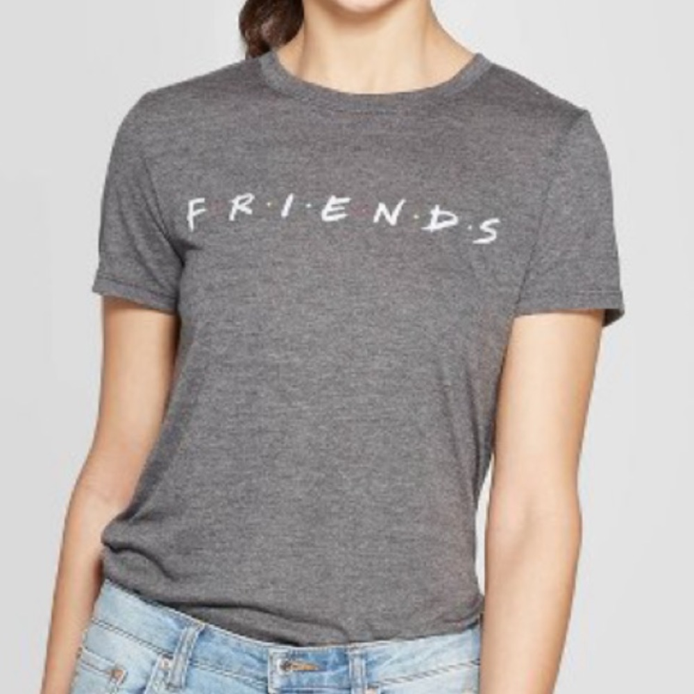 Friends Logo Graphic Tee Gray Short Sleeve XL